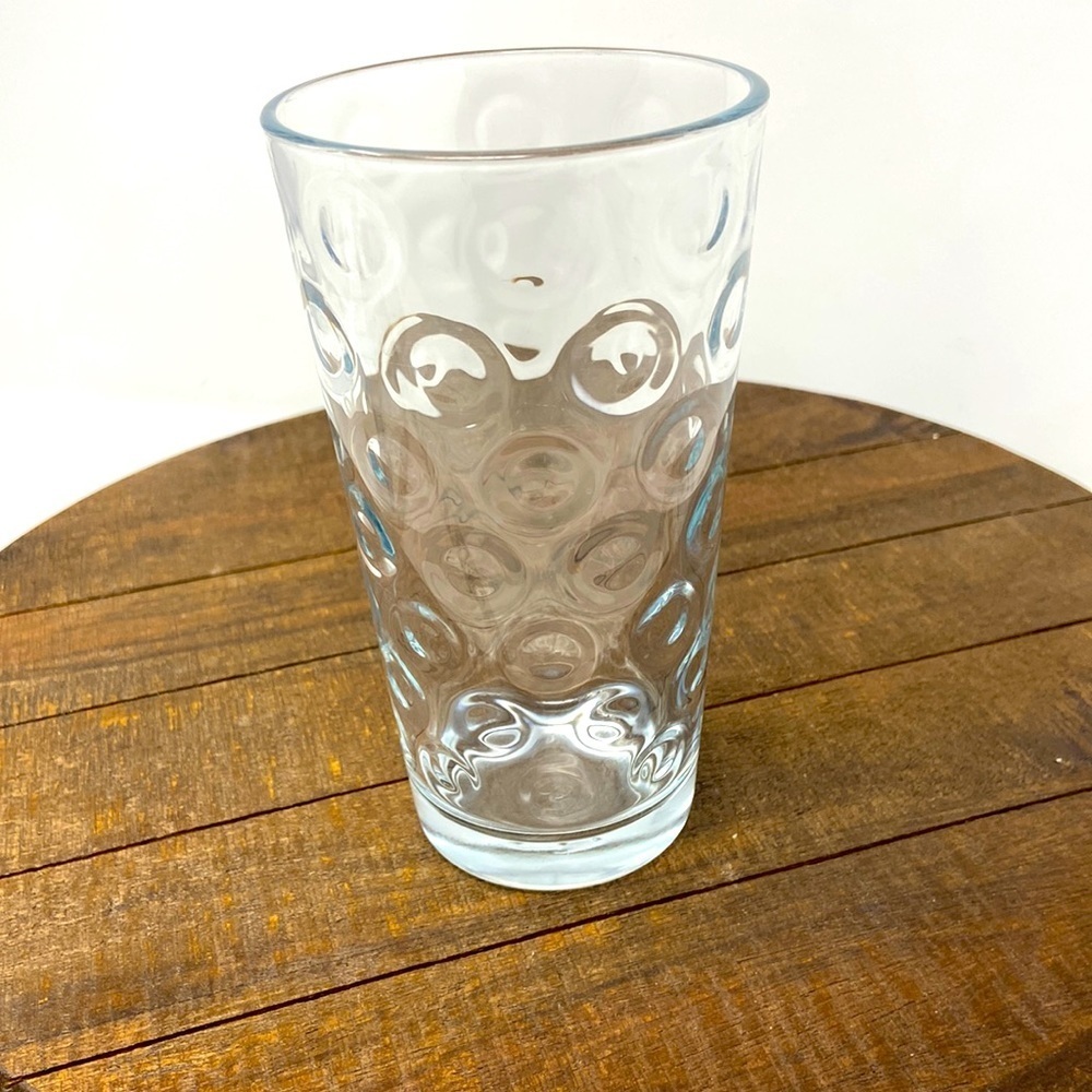 1 Vintage Pasabahce Turkish Circle- Dot Pattern Clear Juice Glass. Replacement.